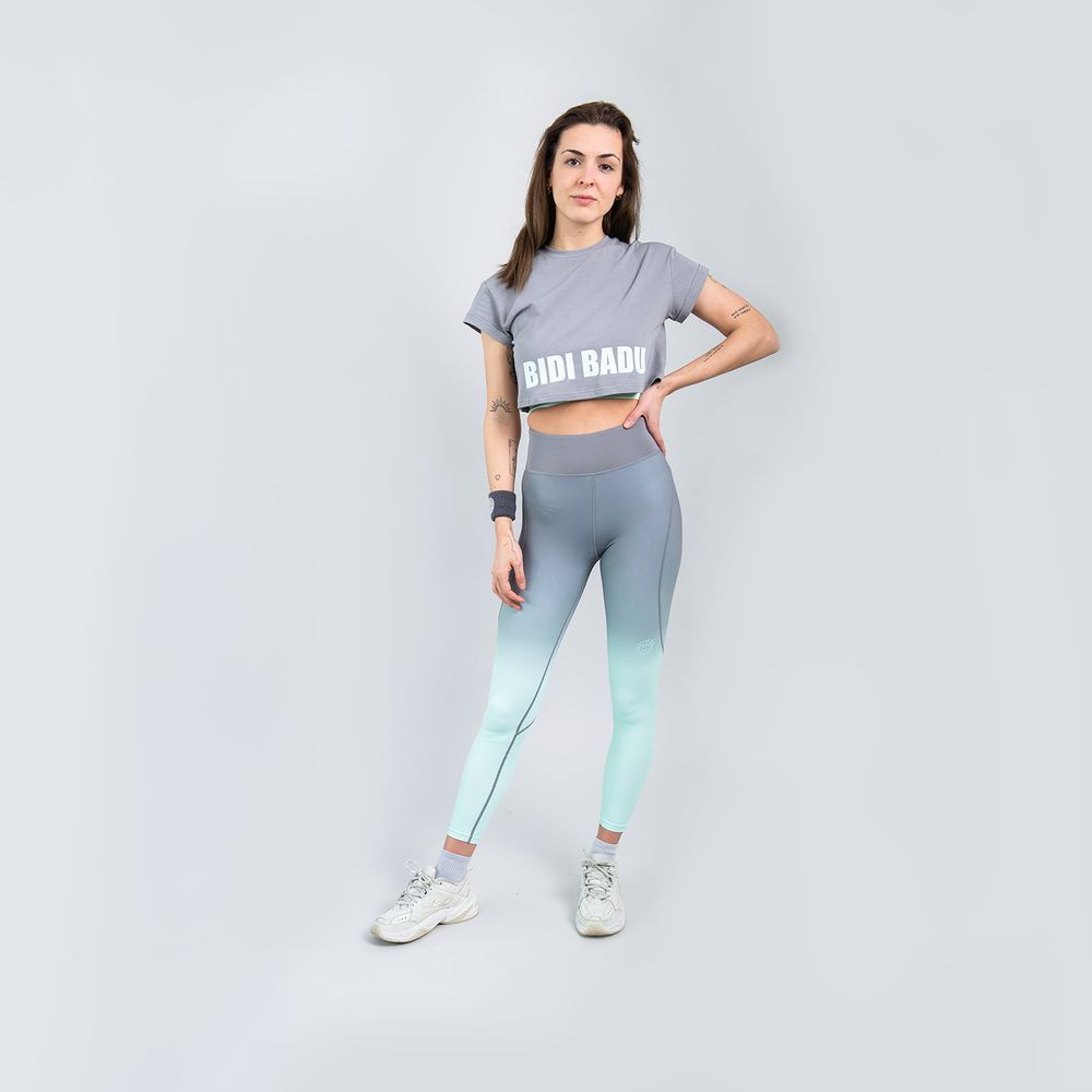 Леггинсы Crura Move Printed Tight - mint/grey